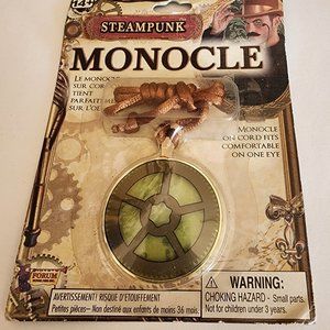 Steampunk Monocle with Chain Victorian Fiction-Costume Jewelry